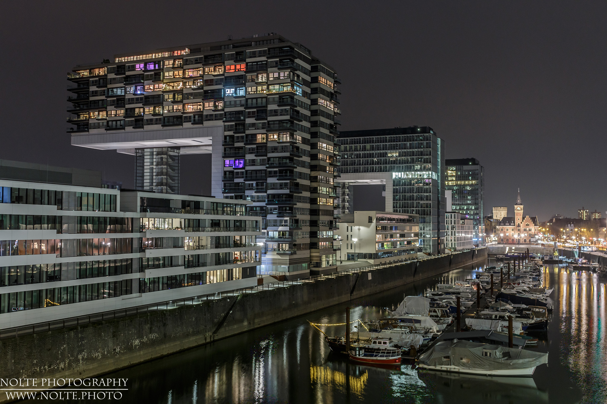 Kran häuser und der Rheinau-Hafen