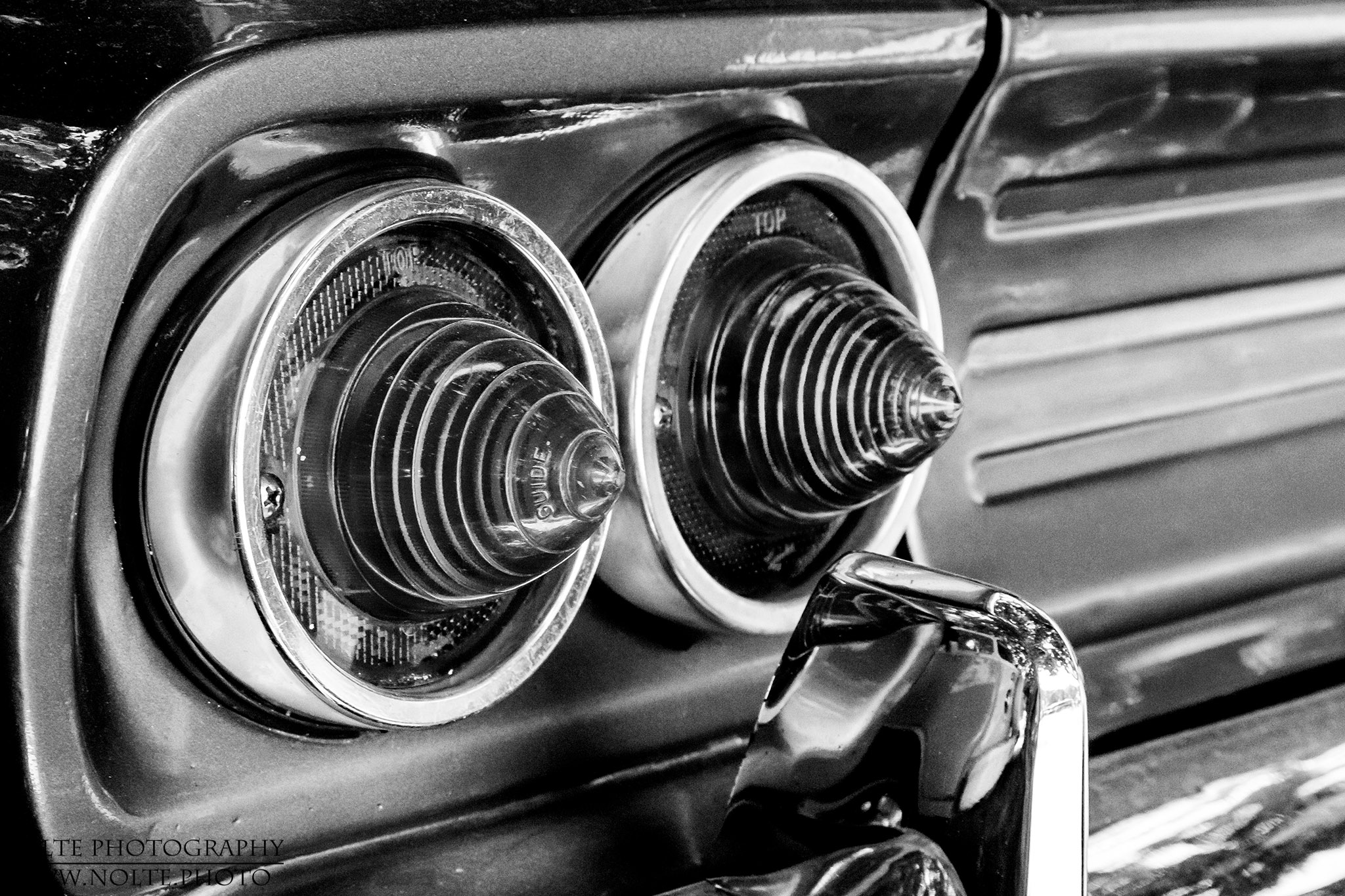 Kegelförmige Rücklichter eines Chevrolet Biscayne Station Wagons